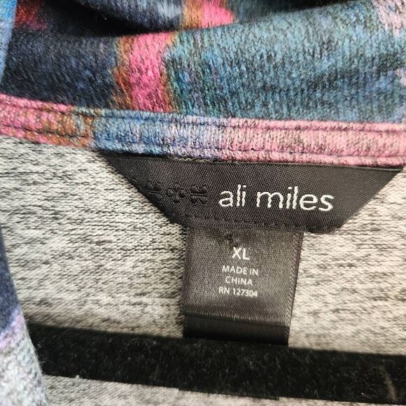 Ali Miles Sweater Womens XL Cowl Neck Pullover Geometric Soft Colorful - Picture 3 of 5